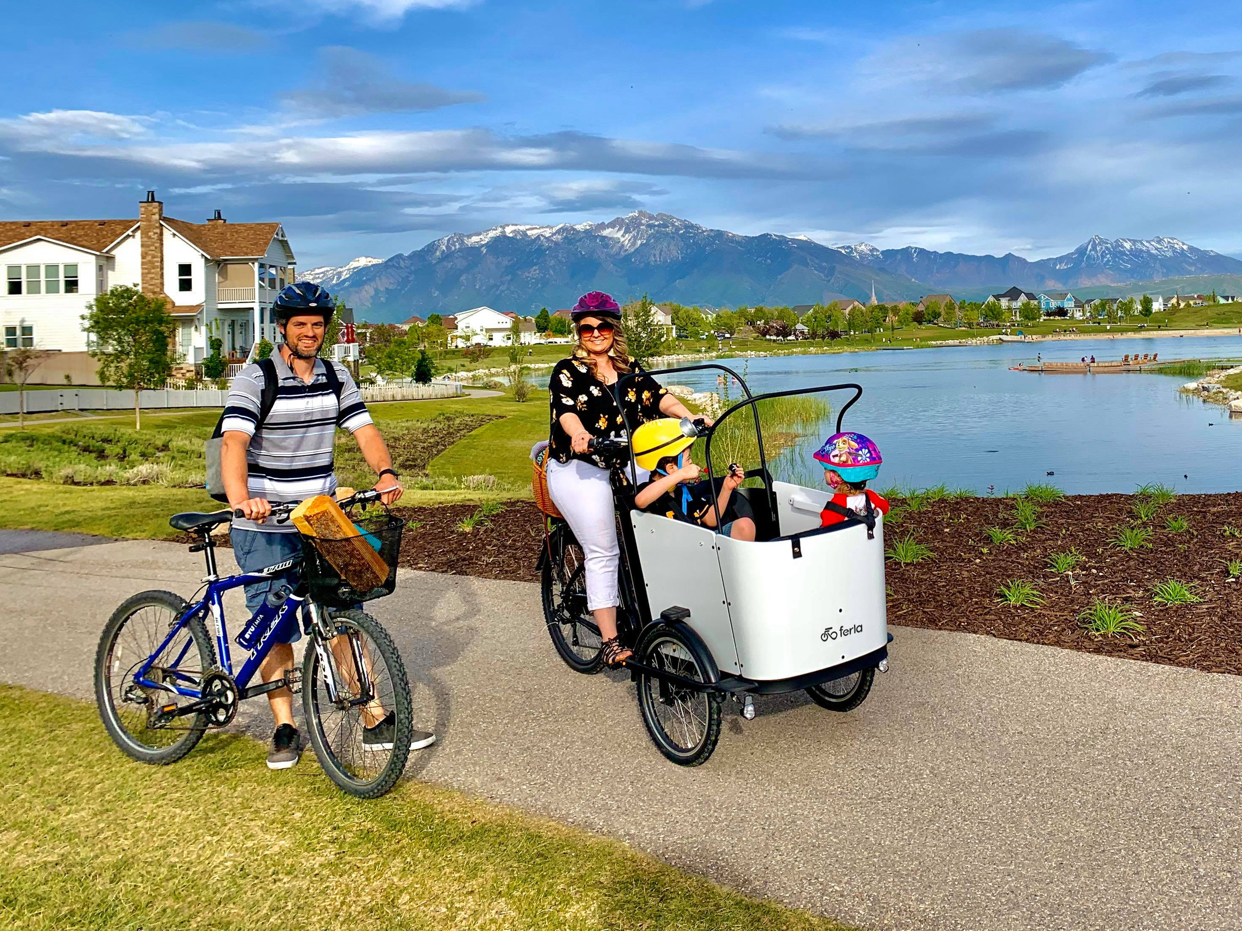 Explore the great outdoors with the whole family on cargo bikes.