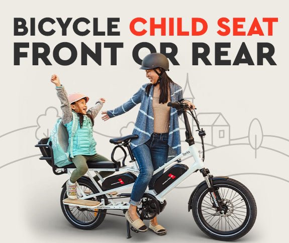 Front vs Rear Child Bike Seat: Which One to Choose? - Ferla Family - Cargo Bikes