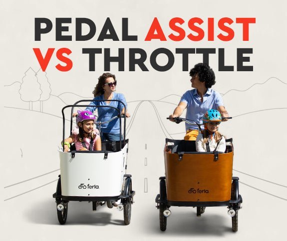 Pedal Assist vs. Throttle E-Bikes: Key Features & Differences - Ferla Family - Cargo Bikes