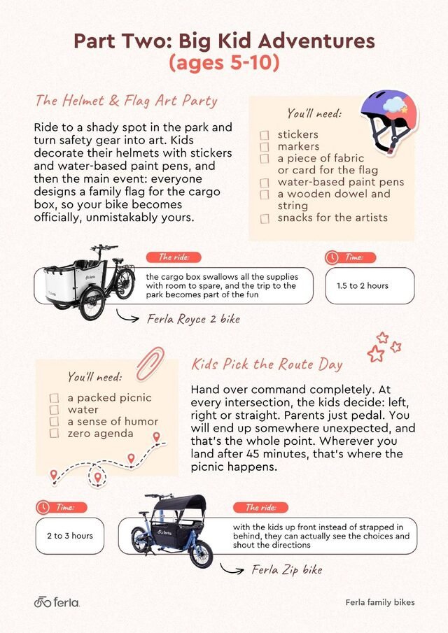 Guide page: Big Kid Adventures with missions for ages 5 to 10